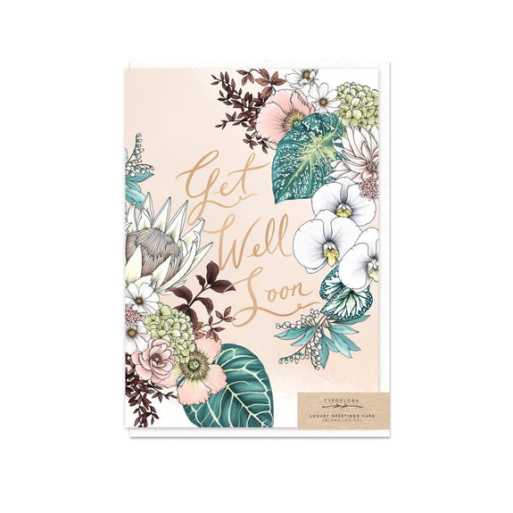 Greeting Card - King Protea Get Well Soon