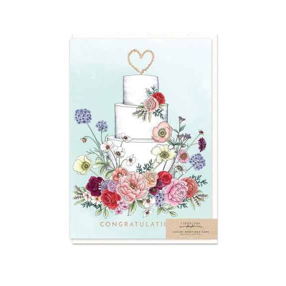 Greeting Card - Floral Wedding Cake