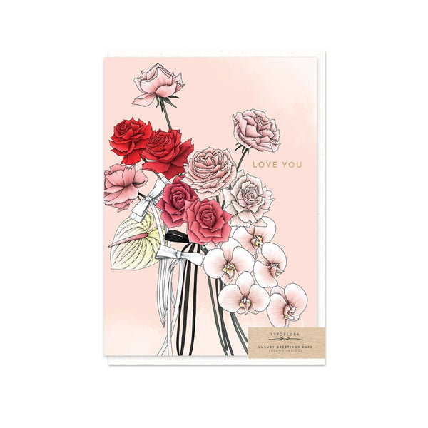 Greeting card - Roses Love You