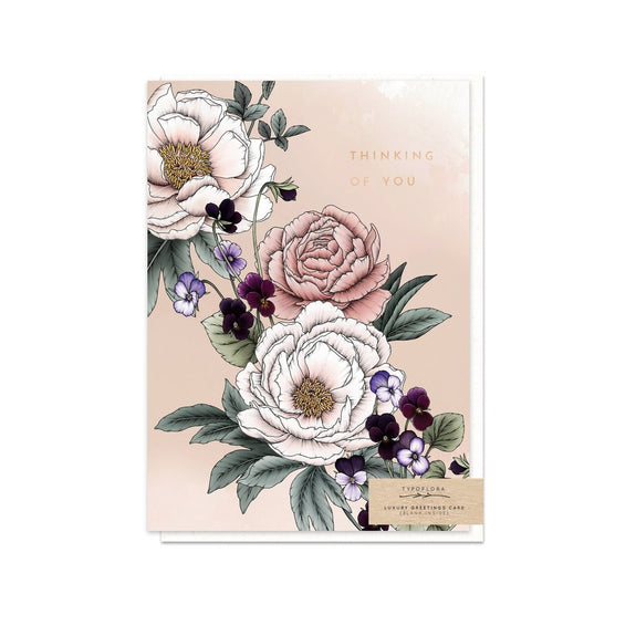 Greeting Card - Peony thinking of you