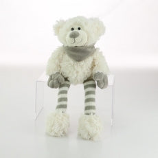 White Teddy striped leg 19cm