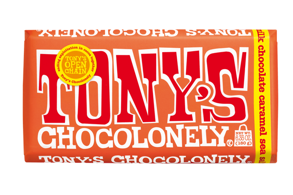 Tony’s chocolonely caramel sea salt 180g bar