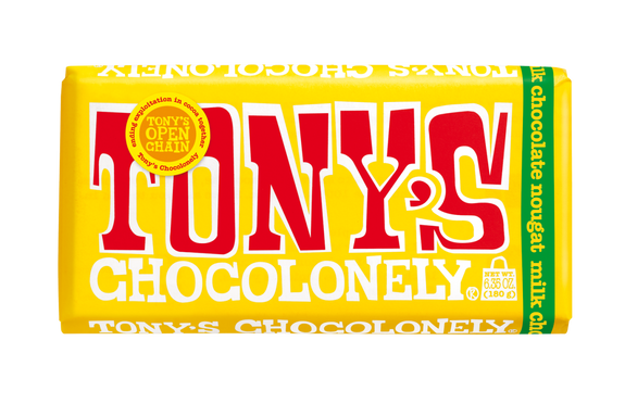 Tony’s chocolonely milk nougat 180g bar