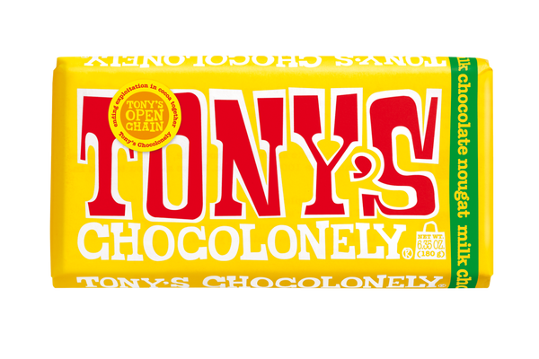 Tony’s chocolonely milk nougat 180g bar