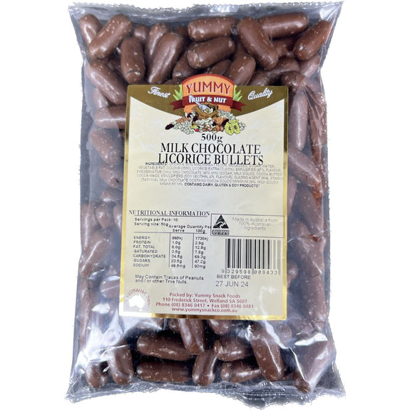 Yummy - Milk Chocolate Licorice Bullets