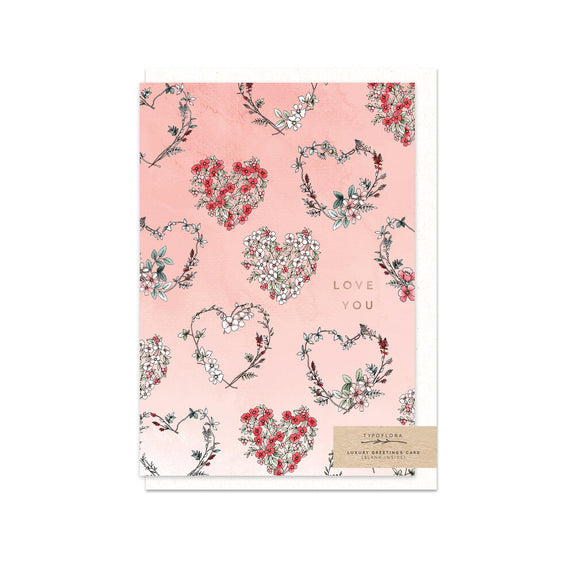 Greeting Card -Hearts Love You