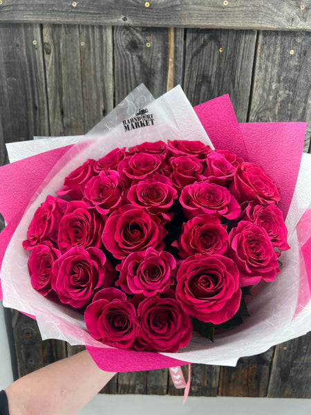 .24 Stem Pink Ecuador Rose Wrap